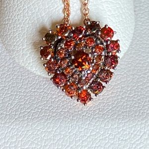 3/4 CTW Red Diamond Heart Necklace
